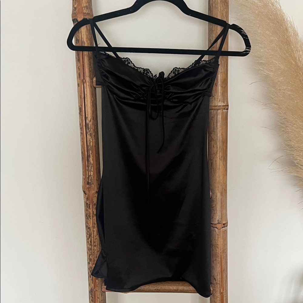 Black Satin mini dress